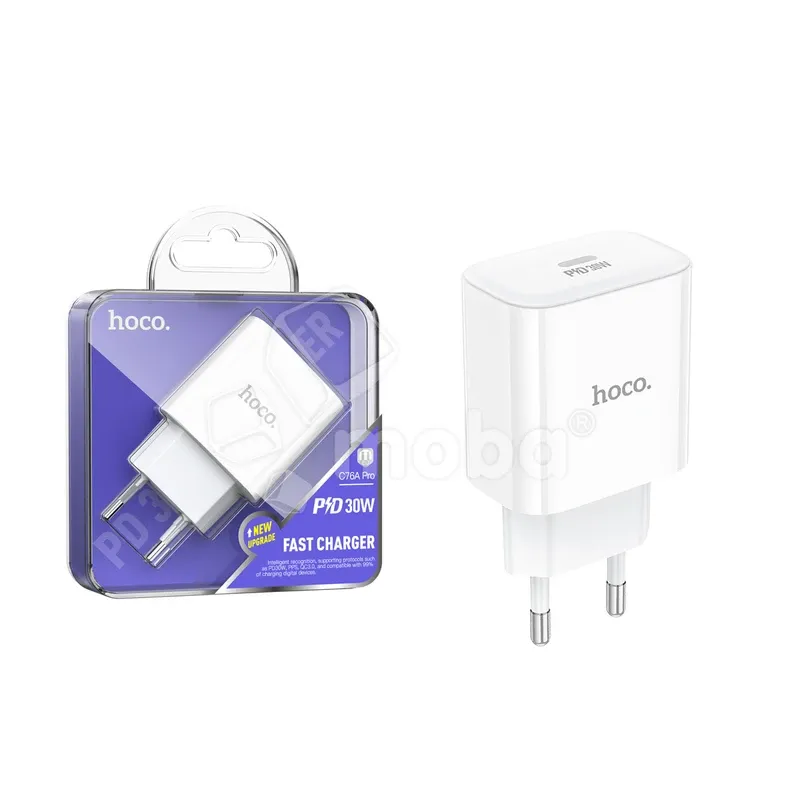 Сетевое зарядное устройство Type-C Hoco C76A Pro (30W, PD) Белый