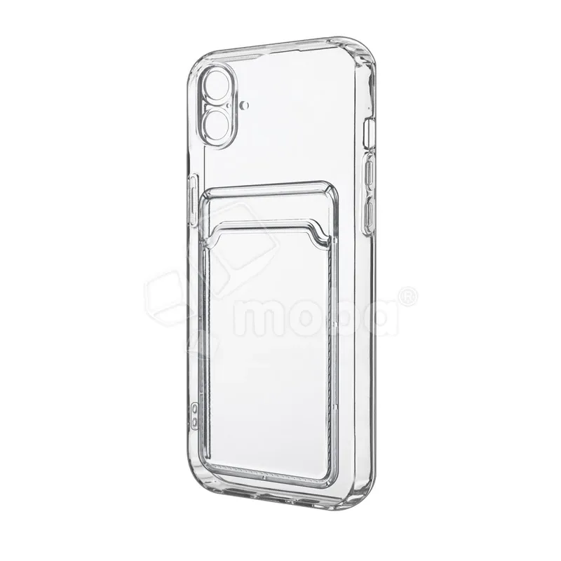 Чехол-накладка для iPhone 16 (с защитой камеры, карманом для карт, прозрачный)