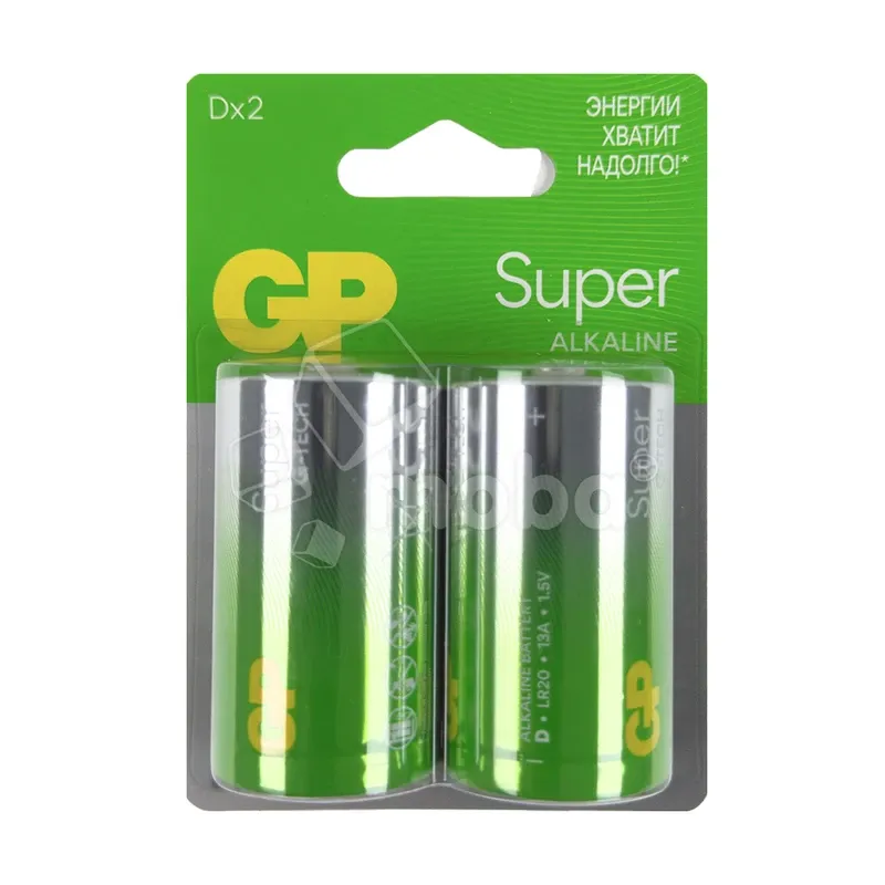 Батарейка D LR20 GP Super Alkaline 1.5V (2 шт. в блистере)