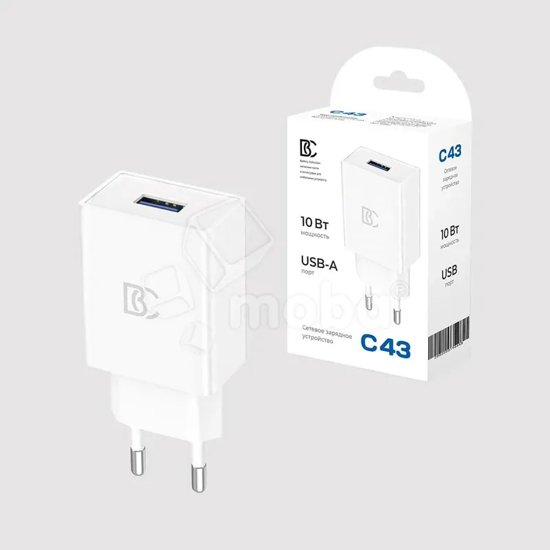Сетевое зарядное устройство USB BC C43 (10W) Белый